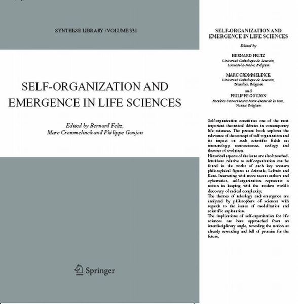 Produktbild: Self-organization and Emergence in Life Sciences