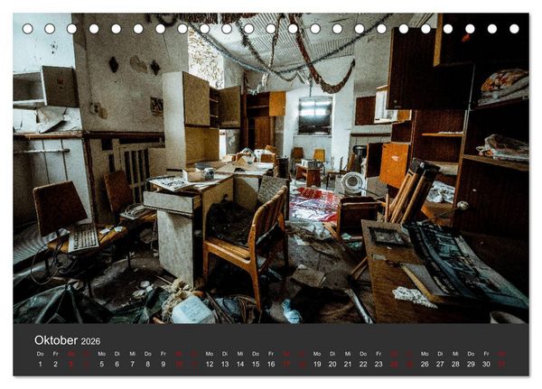 Produktbild: Verlassene Orte - Ein Lost Places Kalender (Tischkalender 2026 DIN A5 quer), CALVENDO Monatskalender