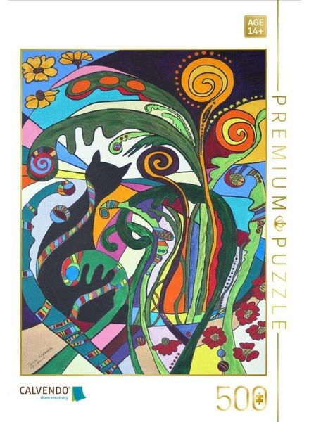 CALVENDO Puzzle Flower-Kätz II, Petra Kolossa, Acryl auf Leinwand, 70x50, 2015 | 500 Teile Lege-Größe 48 × 36 cm Foto-Puzzle für Erwachsene