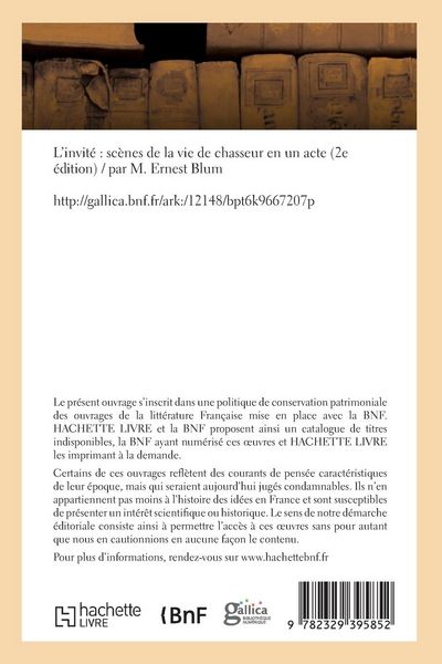 Produktbild: L'Invit&eacute;, Sc&egrave;nes de la Vie de Chasseur En Un Acte. 2e &Eacute;dition