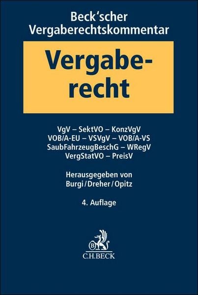 Produktbild: Beck'scher Vergaberechtskommentar Band 2: VgV, SektVO, KonzVgV, VOB/A-EU, VSVgV, VOB/A-VS, SaubFahrzeugBeschG, WRegV, VergStatVO, PreisV