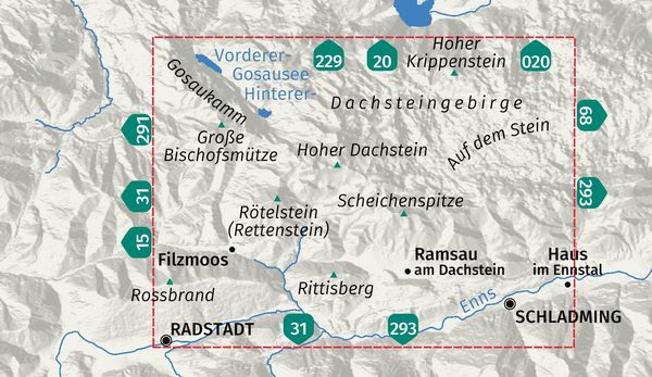 Produktbild: KOMPASS Wanderkarte 031 Der Dachstein, Ramsau, Filzmoos 1:25.000