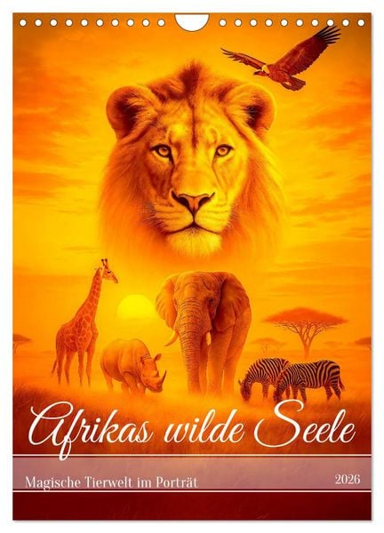 Produktbild: Afrikas wilde Seele - Magische Tierwelt im Portr&auml;t (Wandkalender 2026 DIN A4 hoch), CALVENDO Monatskalender