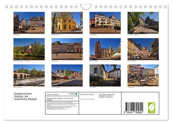 Produktbild: Stadtansichten Wetzlar, die historische Altstadt (Wandkalender 2026 DIN A4 quer), CALVENDO Monatskalender