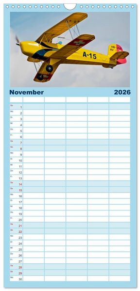 Produktbild: Familienplaner 2026 - Modellflieger mit 5 Spalten (Wandkalender, 21 x 45 cm) CALVENDO