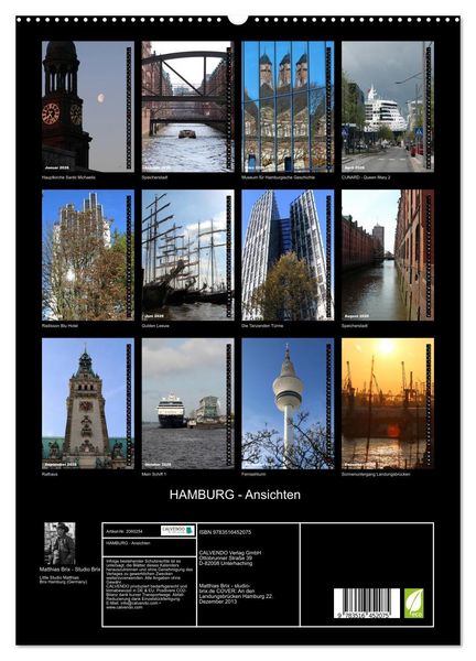 Produktbild: HAMBURG - Ansichten (hochwertiger Premium Wandkalender 2026 DIN A2 hoch), Kunstdruck in Hochglanz