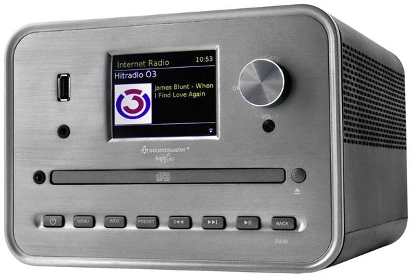 Produktbild: Soundmaster CD-Player Silber Internetradio, DAB+, WLAN, USB, Inkl. Lautsprechern