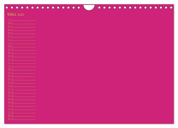 Produktbild: Bastel-Geburtstagskalender pink / Geburtstagskalender (Wandkalender 2026 DIN A4 quer), CALVENDO Monatskalender