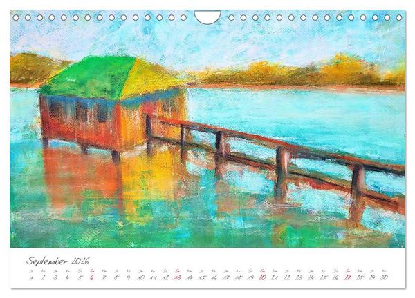 Produktbild: Oberbayerns Seen in Farbe - mit Pinsel und Farbe an den Ufern bayerischer Seen (Wandkalender 2026 DIN A4 quer), CALVENDO Monatskalender
