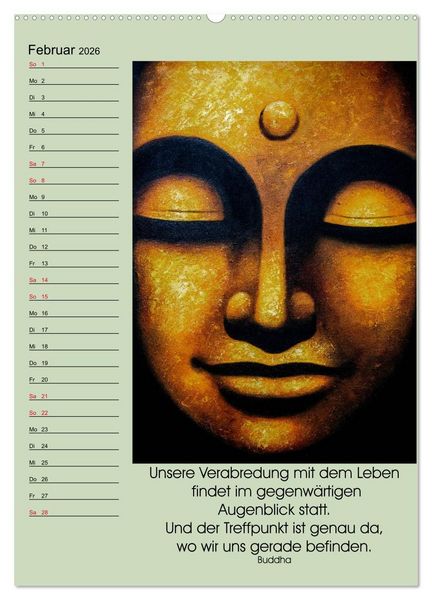Produktbild: Lebensfreude Buddha (Wandkalender 2026 DIN A2 hoch), CALVENDO Monatskalender