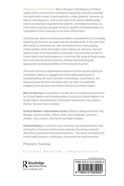 Produktbild: Dictionary of Critical Realism