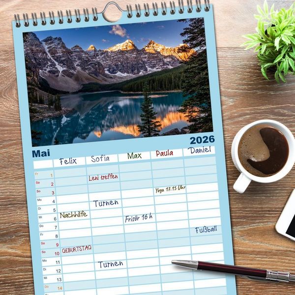 Produktbild: Familienplaner 2026 - West-Kanada mit 5 Spalten (Wandkalender, 21 x 45 cm) CALVENDO