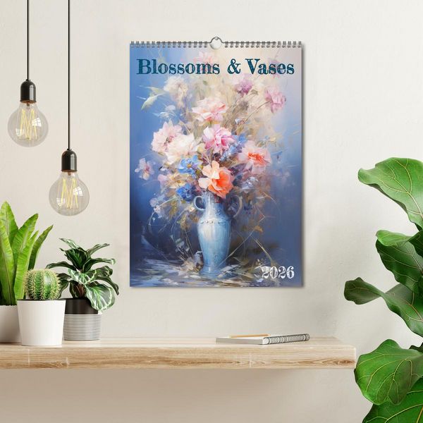 Produktbild: Blossoms & Vases (Wall Calendar 2026 DIN A3 portrait), CALVENDO 12 Month Wall Calendar
