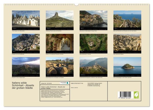 Produktbild: Italiens wilde Sch&ouml;nheit - Abseits der gro&szlig;en St&auml;dte (hochwertiger Premium Wandkalender 2026 DIN A2 quer), Kunstdruck in Hochglanz