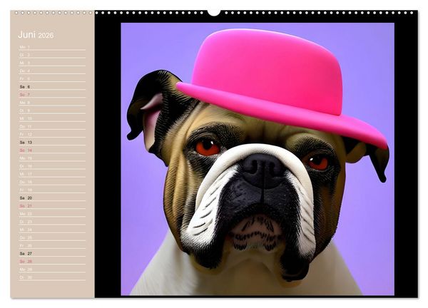 Produktbild: Graphic PoP Art Bulldogge (hochwertiger Premium Wandkalender 2026 DIN A2 quer), Kunstdruck in Hochglanz