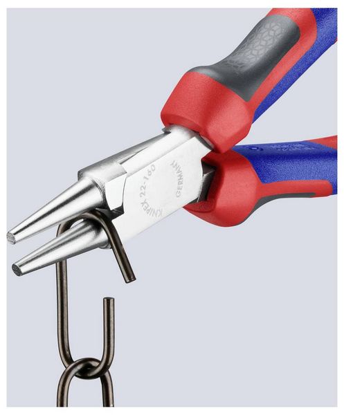 Produktbild: Knipex 22 05 160 Werkstatt Rundzange Gerade Chrom-Vanadium Elektrostahl 160mm
