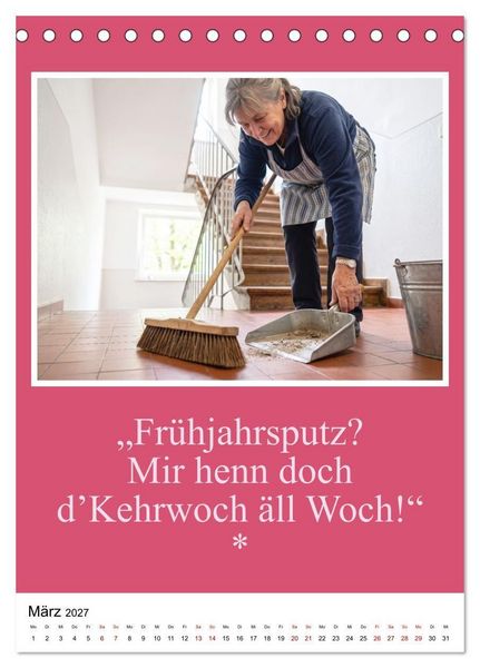 Produktbild: Schw&auml;bische Mundart - A Brezl ohne Salz isch wie a Dag ohne Bruddla (Tischkalender 2027 DIN A5 hoch), CALVENDO Monatskalender