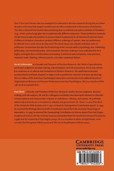 Produktbild: The Construction of Preference