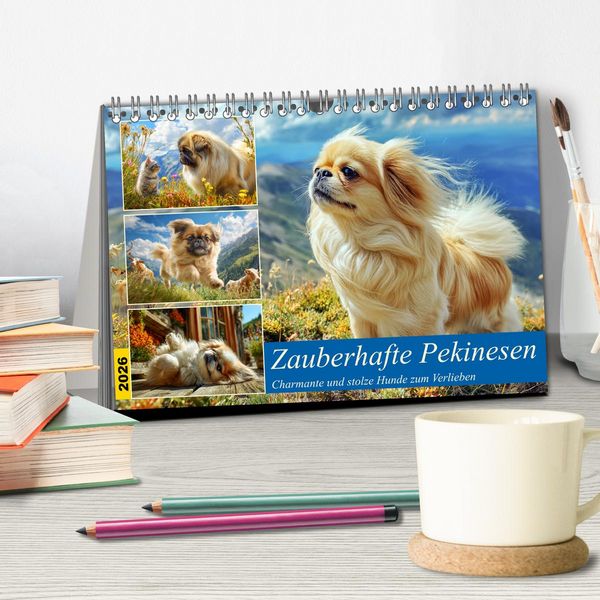 Produktbild: Zauberhafte Pekinesen. Charmante und stolze Hunde zum Verlieben (Tischkalender 2026 DIN A5 quer), CALVENDO Monatskalender