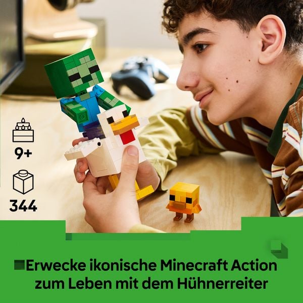 Produktbild: LEGO Minecraft 21582 H&uuml;hnerreiter, Bauset zum Videospiel, bewegliche Minecraft-Zimmerdeko