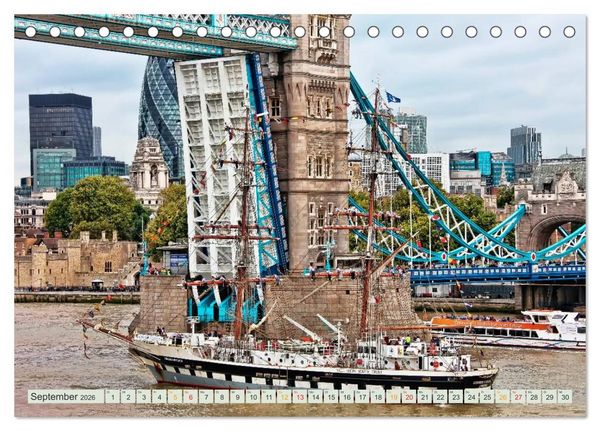 Produktbild: B&uuml;hne frei f&uuml;r London und die Themse (Tischkalender 2026 DIN A5 quer), CALVENDO Monatskalender