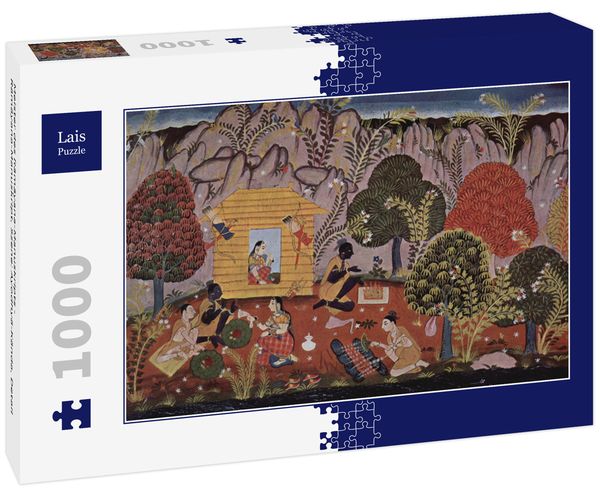 Lais Puzzle Meister des Râmâyana-Manuskripts - Râmâyana-Manuskript, Szene: Ayodhyâ-Kânda, Detail 1000 Teile