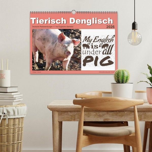 Produktbild: Tierisch Denglisch (Wandkalender 2026 DIN A3 quer), CALVENDO Monatskalender