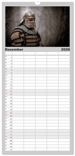 Produktbild: Familienplaner 2026 - Wikinger und Krieger mit 5 Spalten (Wandkalender, 21 x 45 cm) CALVENDO