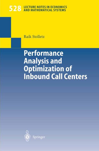 Produktbild: Performance Analysis and Optimization of Inbound Call Centers