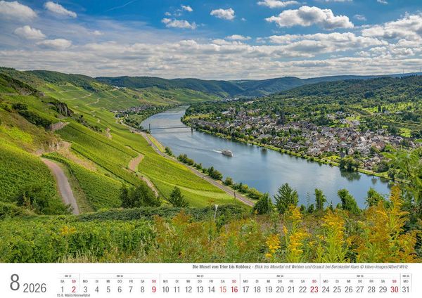 Produktbild: Mosel von Trier bis Koblenz 2026 Bildkalender A4 quer, spiralgebunden