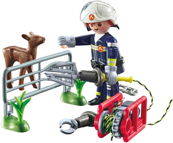 Produktbild: PLAYMOBIL 71467 - Action Heroes - Feuerwehr-Tierrettung
