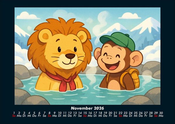 Produktbild: Buschi & Milo - Reise durch Japan 2026 Fotokalender DIN A4