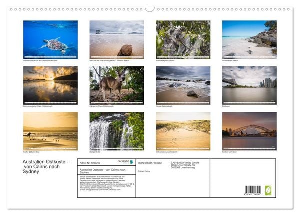 Produktbild: Australien Ostk&uuml;ste - von Cairns nach Sydney (Wandkalender 2026 DIN A2 quer), CALVENDO Monatskalender