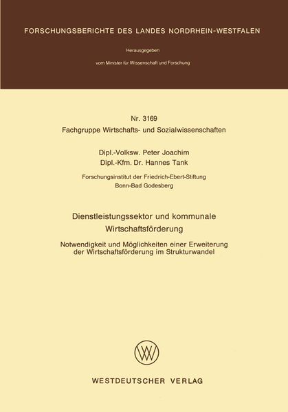 Produktbild: Dienstleistungssektor und kommunale Wirtschaftsf&ouml;rderung