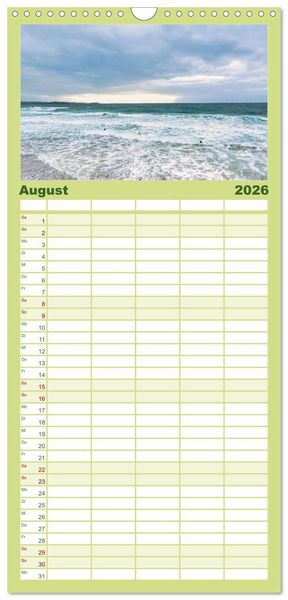 Produktbild: Familienplaner 2026 - Cornwall - Malerische Landschaften mit grandiosen K&uuml;sten mit 5 Spalten (Wandkalender, 21 x 45 cm) CALVENDO