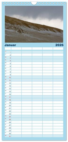 Produktbild: Familienplaner 2026 - Strandwanderungen auf Texel mit 5 Spalten (Wandkalender, 21 x 45 cm) CALVENDO