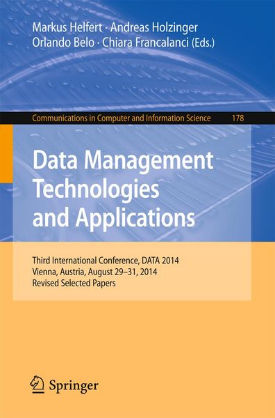 Produktbild: Data Management Technologies and Applications