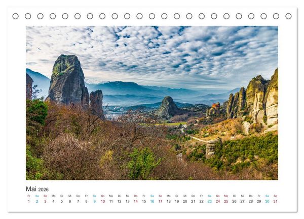 Produktbild: Meteora - Dem Himmel so nah (Tischkalender 2026 DIN A5 quer), CALVENDO Monatskalender