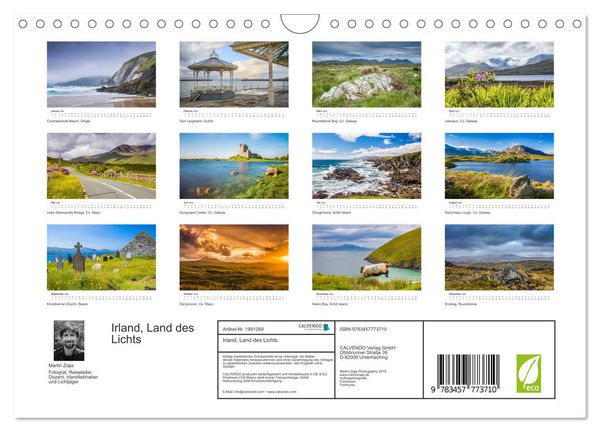 Produktbild: Irland, Land des Lichts (Wandkalender 2026 DIN A4 quer), CALVENDO Monatskalender