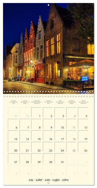Produktbild: Gand et Bruges au cr&eacute;puscule (Calendrier mural carr&eacute; 2026 30x30 cm) Calendrier double avec une page pour vos prises de notes