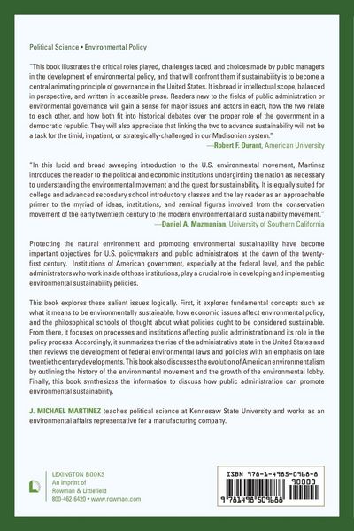 Produktbild: Environmental Sustainability and American Public Administration