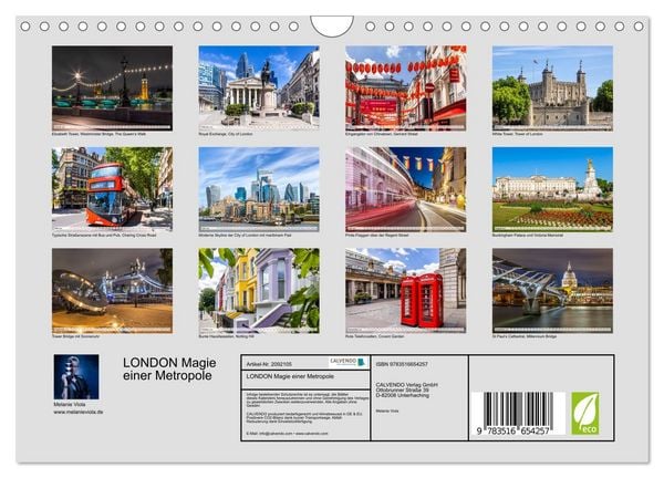 Produktbild: LONDON Magie einer Metropole (Wandkalender 2026 DIN A4 quer), CALVENDO Monatskalender