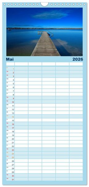 Produktbild: Familienplaner 2026 - Starnberger Seeblicke mit 5 Spalten (Wandkalender, 21 x 45 cm) CALVENDO