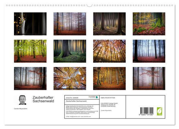 Produktbild: Zauberhafter Sachsenwald (hochwertiger Premium Wandkalender 2026 DIN A2 quer), Kunstdruck in Hochglanz