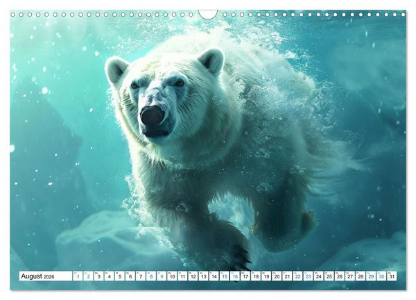 Produktbild: Wei&szlig;e W&auml;chter des Nordens: Ein Jahr im Reich der Eisb&auml;ren (Wandkalender 2026 DIN A3 quer), CALVENDO Monatskalender