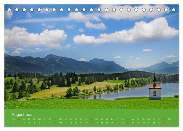 Produktbild: Romantisches Allg&auml;u (Tischkalender 2026 DIN A5 quer), CALVENDO Monatskalender
