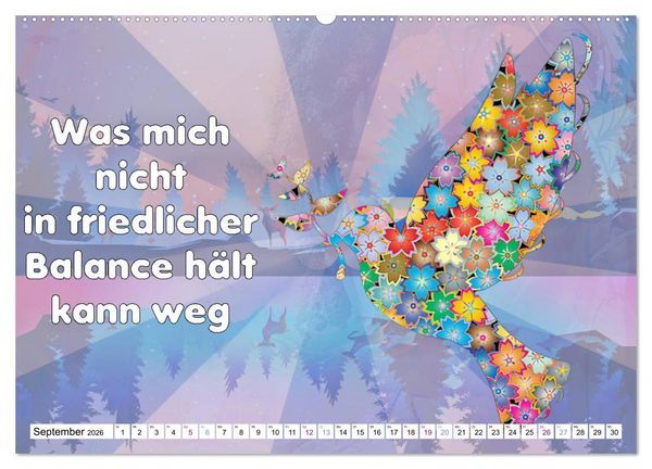 Produktbild: Spruchkalender - frech und bunt (Wandkalender 2026 DIN A2 quer), CALVENDO Monatskalender