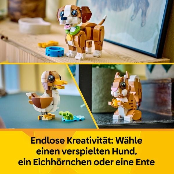 Produktbild: LEGO Creator 3-in-1-Set 31382 Niedliche Tiere: Verspielter Welpe, Spiel