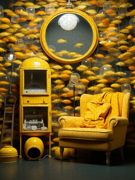Produktbild: CALVENDO Puzzle Gelbe Fische | 2000 Teile Lege-Gr&ouml;&szlig;e 90x67cm Foto-Puzzle f&uuml;r gl&uuml;ckliche Stunden