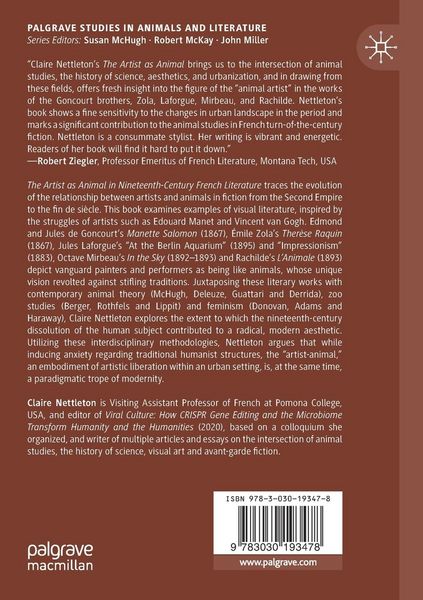 Produktbild: The Artist as Animal in Nineteenth-Century French Literature